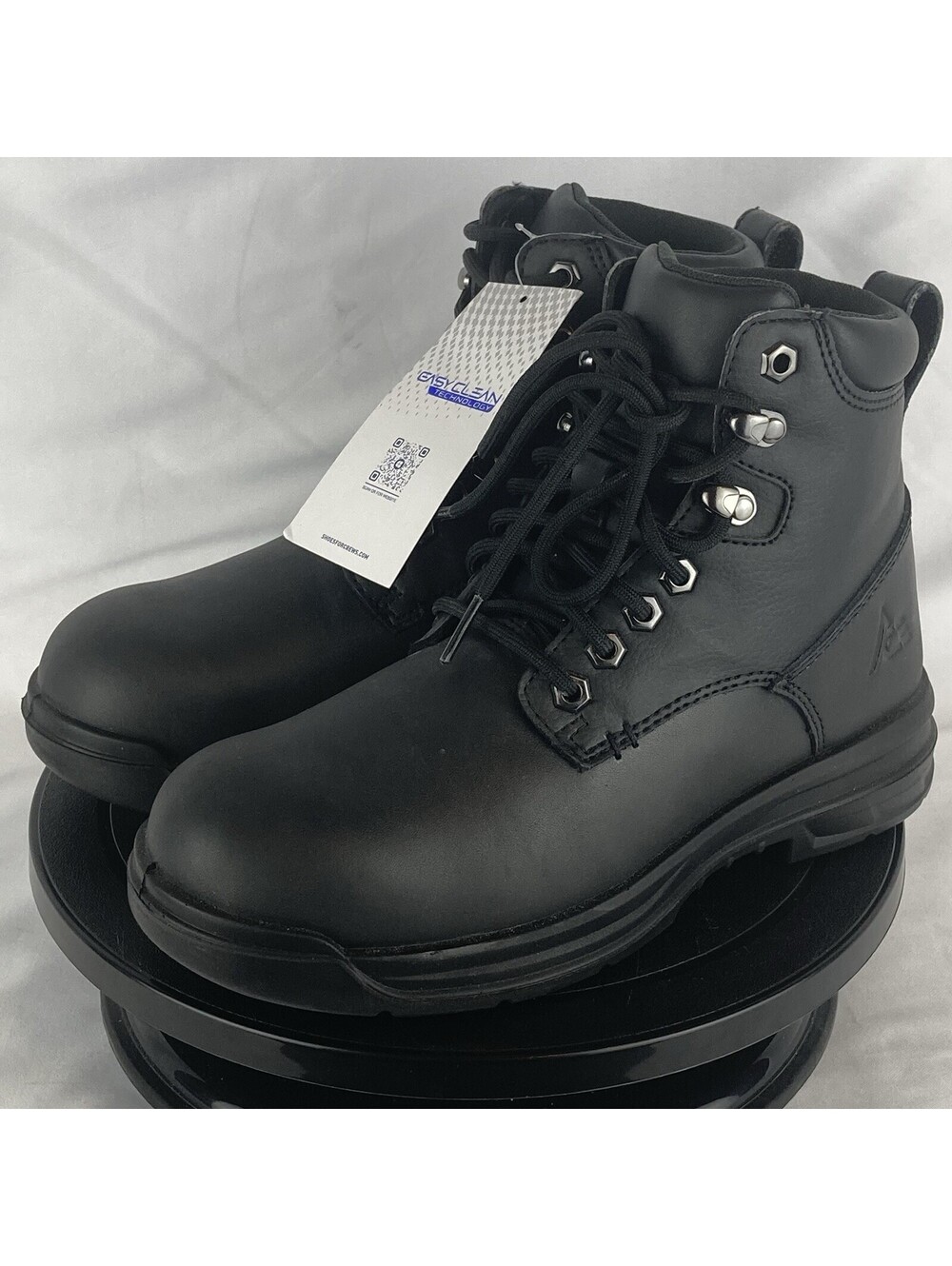 NEW Women’s 7 Shoes For Crews ACE Work Boots Black Leather Slip Resistant ASTM